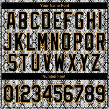 Загрузить изображение в средство просмотра галереи, Custom Black Black-Old Gold 3D Pattern Design Snakeskin Performance T-Shirt