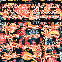 Load image into Gallery viewer, Custom Black White-Orange 3D Pattern Design Flowers Authentic Baseball Jersey