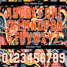 Load image into Gallery viewer, Custom Black White-Orange 3D Pattern Design Flowers Authentic Baseball Jersey