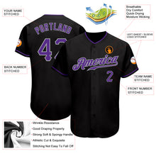 Charger l'image dans la galerie, Custom Black Purple-Gray Authentic Baseball Jersey