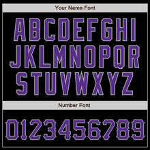 Charger l'image dans la galerie, Custom Black Purple-Gray Authentic Baseball Jersey