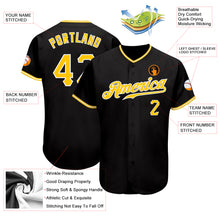 Load image into Gallery viewer, Custom Black Gold-White Authentic Baseball Jersey