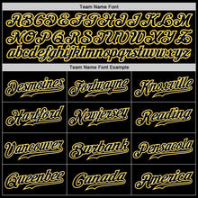 Load image into Gallery viewer, Custom Black Black-Gold Authentic Baseball Jersey
