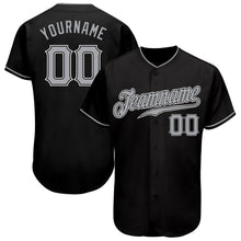 Load image into Gallery viewer, Custom Black Gray-White Authentic Baseball Jersey