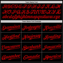 Load image into Gallery viewer, Custom Black Red Authentic Baseball Jersey