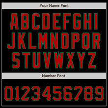 Load image into Gallery viewer, Custom Black Red-Kelly Green Authentic Baseball Jersey