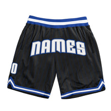 Laden Sie das Bild in den Galerie-Viewer, Custom Black Royal Pinstripe White-Gray Authentic Basketball Shorts
