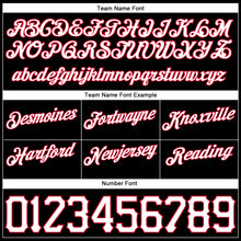 Laden Sie das Bild in den Galerie-Viewer, Custom Black White Pinstripe White-Red Authentic Basketball Shorts