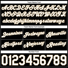 Laden Sie das Bild in den Galerie-Viewer, Custom Black White Pinstripe White-Old Gold Authentic Basketball Shorts