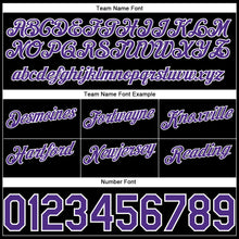 Laden Sie das Bild in den Galerie-Viewer, Custom Black White Pinstripe Purple-White Authentic Basketball Shorts