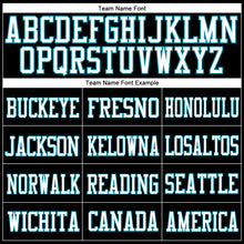 Charger l'image dans la galerie, Custom Black White-Teal Mesh Authentic Football Jersey