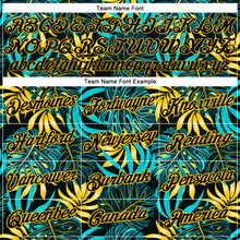 Laden Sie das Bild in den Galerie-Viewer, Custom Black Black-Gold 3D Pattern Tropical Hawaii Plants Authentic Basketball Jersey