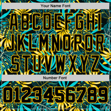 Laden Sie das Bild in den Galerie-Viewer, Custom Black Black-Gold 3D Pattern Tropical Hawaii Plants Authentic Basketball Jersey