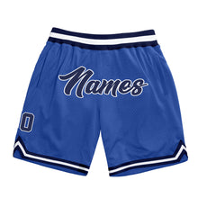Загрузить изображение в средство просмотра галереи, Custom Blue Navy-White Authentic Throwback Basketball Shorts