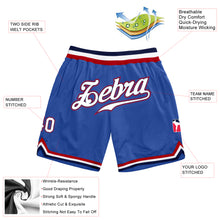 Загрузить изображение в средство просмотра галереи, Custom Blue White-Red Authentic Throwback Basketball Shorts