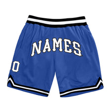 Загрузить изображение в средство просмотра галереи, Custom Blue White-Black Authentic Throwback Basketball Shorts