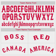 Load image into Gallery viewer, Custom White Red-Navy Baseball Jersey