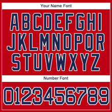 Загрузить изображение в средство просмотра галереи, Custom Red Navy-White Baseball Jersey