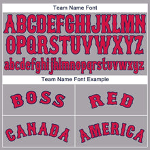 Загрузить изображение в средство просмотра галереи, Custom Gray Red-Navy Baseball Jersey