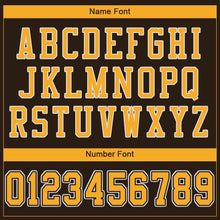 Load image into Gallery viewer, Custom Brown Gold-White Mesh Authentic Football Jersey