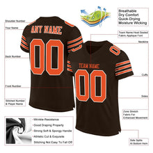 Загрузить изображение в средство просмотра галереи, Custom Brown Orange-White Mesh Authentic Football Jersey