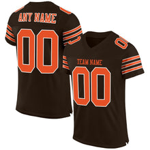 Загрузить изображение в средство просмотра галереи, Custom Brown Orange-White Mesh Authentic Football Jersey