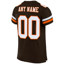 Laden Sie das Bild in den Galerie-Viewer, Custom Brown White-Orange Mesh Authentic Football Jersey
