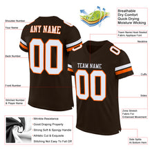 Laden Sie das Bild in den Galerie-Viewer, Custom Brown White-Orange Mesh Authentic Football Jersey