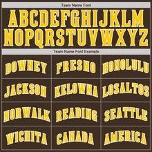 Load image into Gallery viewer, Custom Brown Gold-White Authentic Baseball Jersey