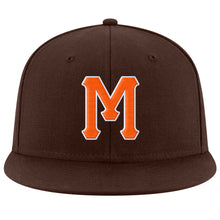 Charger l'image dans la galerie, Custom Brown Orange-White Stitched Adjustable Snapback Hat