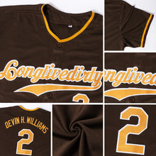 Load image into Gallery viewer, Custom Brown Red-White Authentic Baseball Jersey