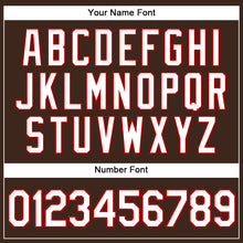 Load image into Gallery viewer, Custom Brown White Pinstripe White-Red Authentic Baseball Jersey