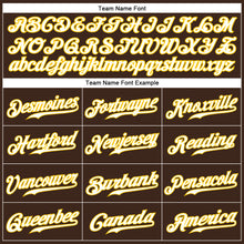 Charger l'image dans la galerie, Custom Brown White Pinstripe White-Gold Authentic Baseball Jersey