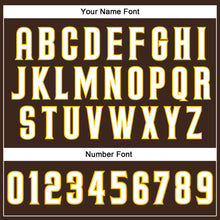 Charger l'image dans la galerie, Custom Brown White Pinstripe White-Gold Authentic Baseball Jersey