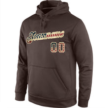 Charger l'image dans la galerie, Custom Stitched Brown Vintage USA Flag-Cream Sports Pullover Sweatshirt Hoodie