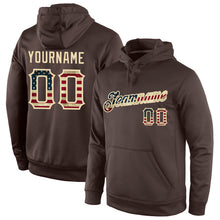 Charger l'image dans la galerie, Custom Stitched Brown Vintage USA Flag-Cream Sports Pullover Sweatshirt Hoodie