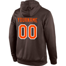 Load image into Gallery viewer, Custom Stitched Brown Orange-White Sports Pullover Sweatshirt Hoodie