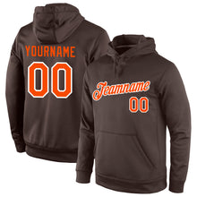 Load image into Gallery viewer, Custom Stitched Brown Orange-White Sports Pullover Sweatshirt Hoodie