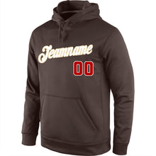 Load image into Gallery viewer, Custom Stitched Brown Red-White Sports Pullover Sweatshirt Hoodie