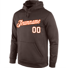 Загрузить изображение в средство просмотра галереи, Custom Stitched Brown White-Orange Sports Pullover Sweatshirt Hoodie