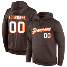 Загрузить изображение в средство просмотра галереи, Custom Stitched Brown White-Orange Sports Pullover Sweatshirt Hoodie