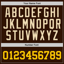 Laden Sie das Bild in den Galerie-Viewer, Custom Stitched Brown Cream-Gold Sports Pullover Sweatshirt Hoodie