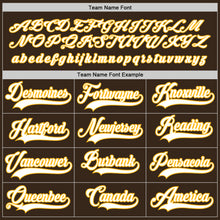 Charger l'image dans la galerie, Custom Brown White-Gold Hockey Jersey