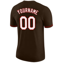 Загрузить изображение в средство просмотра галереи, Custom Brown White-Red Performance T-Shirt