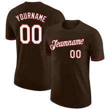 Загрузить изображение в средство просмотра галереи, Custom Brown White-Red Performance T-Shirt
