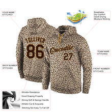 Laden Sie das Bild in den Galerie-Viewer, Custom Stitched Brown Brown-Old Gold 3D Pattern Design Leopard Sports Pullover Sweatshirt Hoodie
