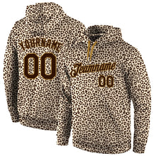Laden Sie das Bild in den Galerie-Viewer, Custom Stitched Brown Brown-Old Gold 3D Pattern Design Leopard Sports Pullover Sweatshirt Hoodie