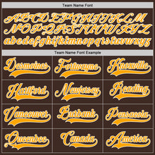 Load image into Gallery viewer, Custom Brown Gold-White Authentic Baseball Jersey