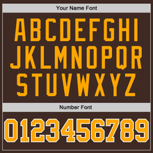 Load image into Gallery viewer, Custom Brown Gold-White Authentic Baseball Jersey