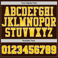 Charger l'image dans la galerie, Custom Stitched Brown White Pinstripe Gold-White Sports Pullover Sweatshirt Hoodie